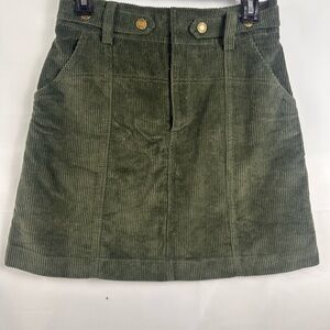 Source Unknown Forest Green Corduroy Mini Skirt